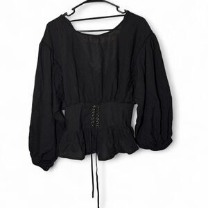 Women's Favlux Small Medieval Corset Bottom Puff Sleeve Top